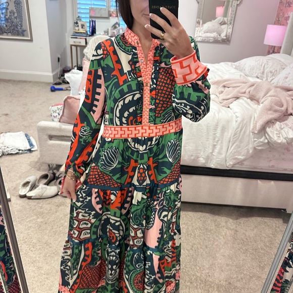 Colorful Patterned Maxi Dress - Picture 1 of 7